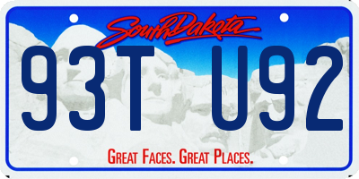 SD license plate 93TU92