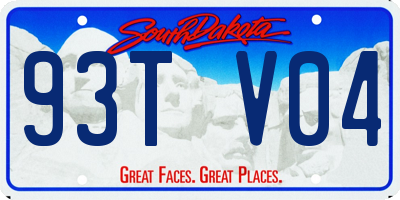 SD license plate 93TV04