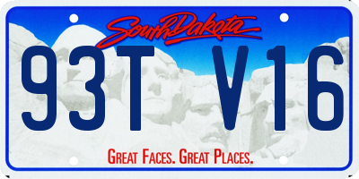 SD license plate 93TV16