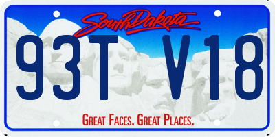 SD license plate 93TV18