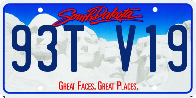 SD license plate 93TV19