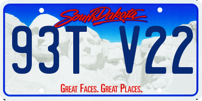 SD license plate 93TV22