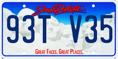 SD license plate 93TV35
