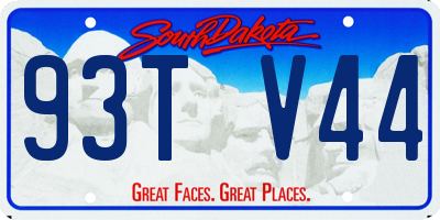 SD license plate 93TV44