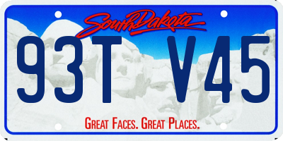 SD license plate 93TV45