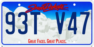 SD license plate 93TV47