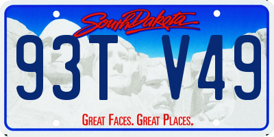 SD license plate 93TV49