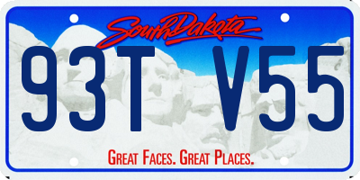 SD license plate 93TV55