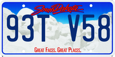 SD license plate 93TV58