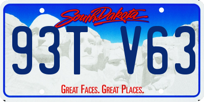 SD license plate 93TV63