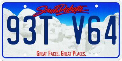 SD license plate 93TV64