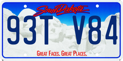 SD license plate 93TV84