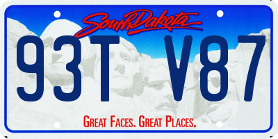 SD license plate 93TV87