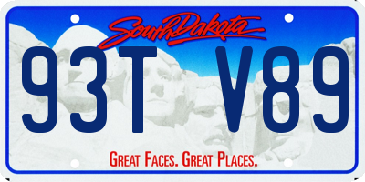 SD license plate 93TV89