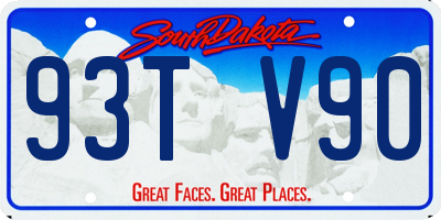 SD license plate 93TV90