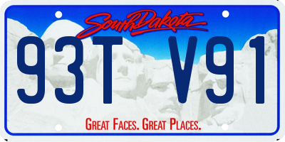 SD license plate 93TV91