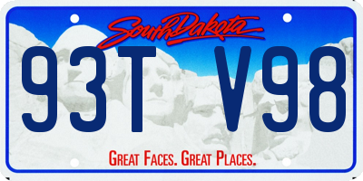 SD license plate 93TV98