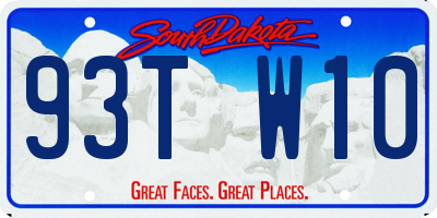SD license plate 93TW10
