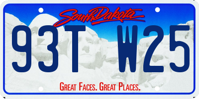 SD license plate 93TW25