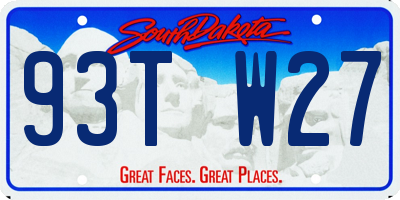 SD license plate 93TW27