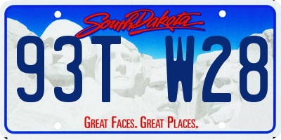 SD license plate 93TW28