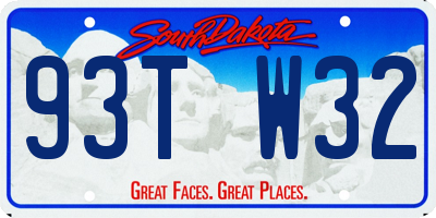 SD license plate 93TW32
