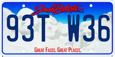 SD license plate 93TW36