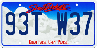SD license plate 93TW37