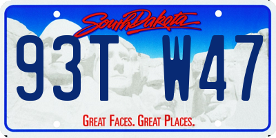 SD license plate 93TW47