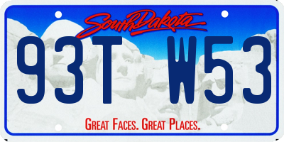SD license plate 93TW53