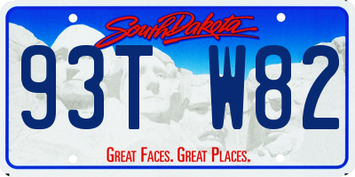 SD license plate 93TW82