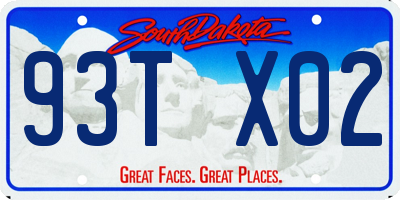 SD license plate 93TX02