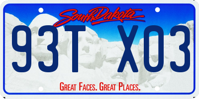 SD license plate 93TX03