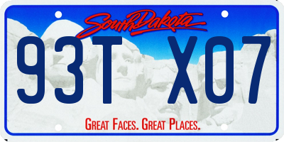 SD license plate 93TX07