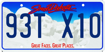 SD license plate 93TX10