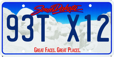 SD license plate 93TX12