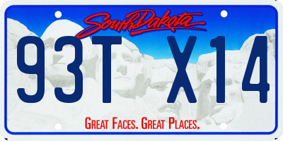 SD license plate 93TX14