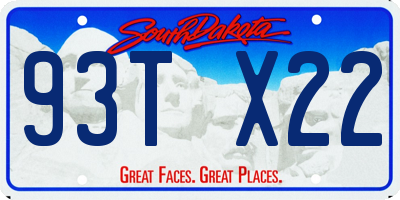SD license plate 93TX22