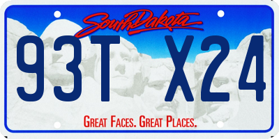 SD license plate 93TX24