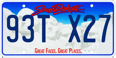 SD license plate 93TX27
