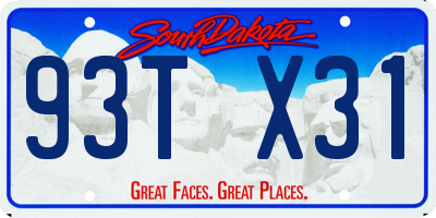 SD license plate 93TX31