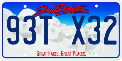 SD license plate 93TX32