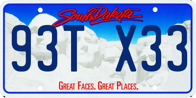 SD license plate 93TX33