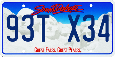 SD license plate 93TX34