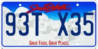 SD license plate 93TX35