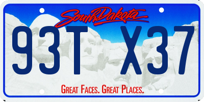 SD license plate 93TX37