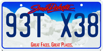 SD license plate 93TX38