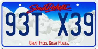 SD license plate 93TX39
