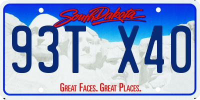 SD license plate 93TX40
