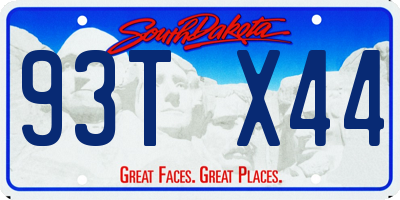 SD license plate 93TX44